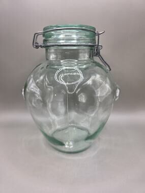 Vintage Vetreria Etrusca Hermetic Glass Jar Made In Italy